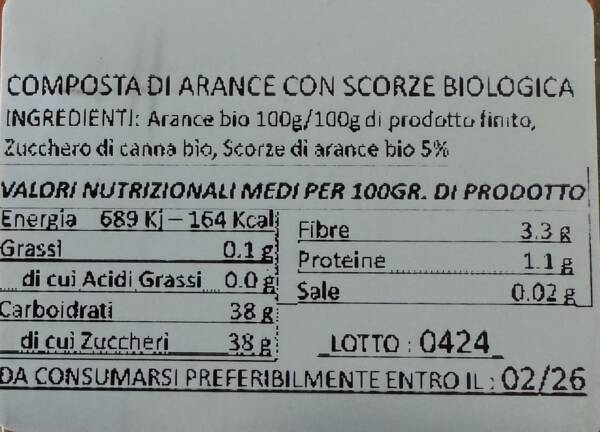 Composta Bio di arance e scorze Azienda agricola Sa Mariola - immagine 2