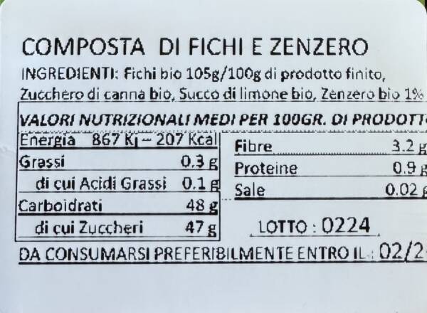 Composta Bio di fichi e zenzero Azienda agricola Sa Mariola - immagine 2