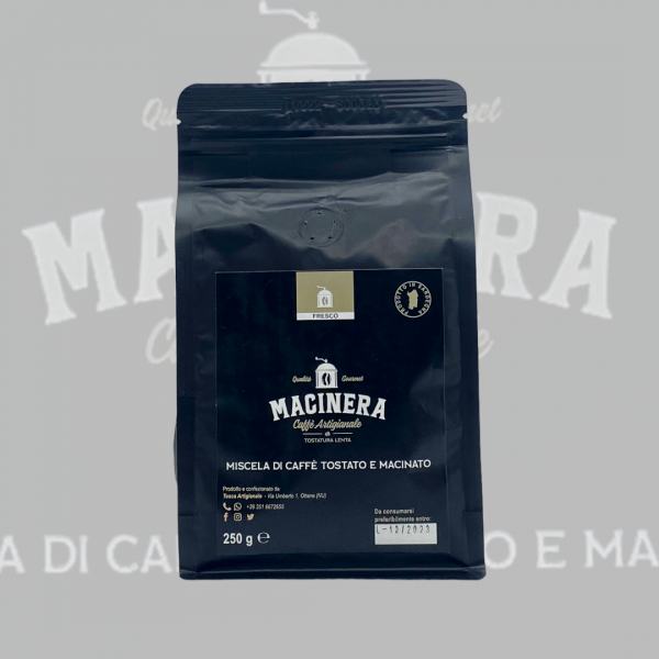 Macinera miscela fresco di caffè tostato e macinato artigianale 250 gr Tosca Artigianale