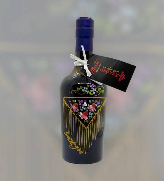 Mirto classico bottiglia decorata, Liquorificio Zelòsu