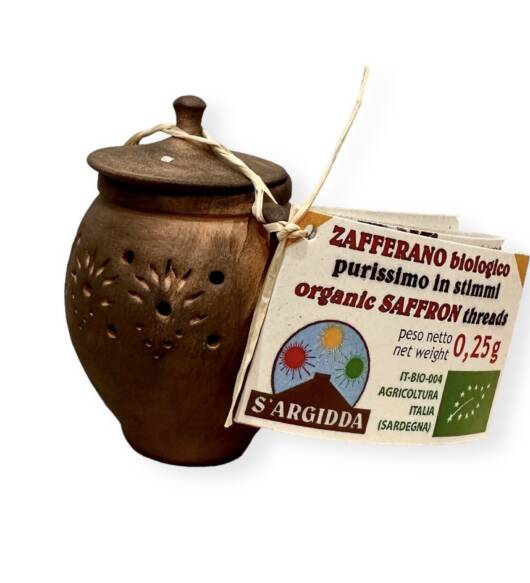 Zafferano biologico 0,25gr in orcio di terracotta